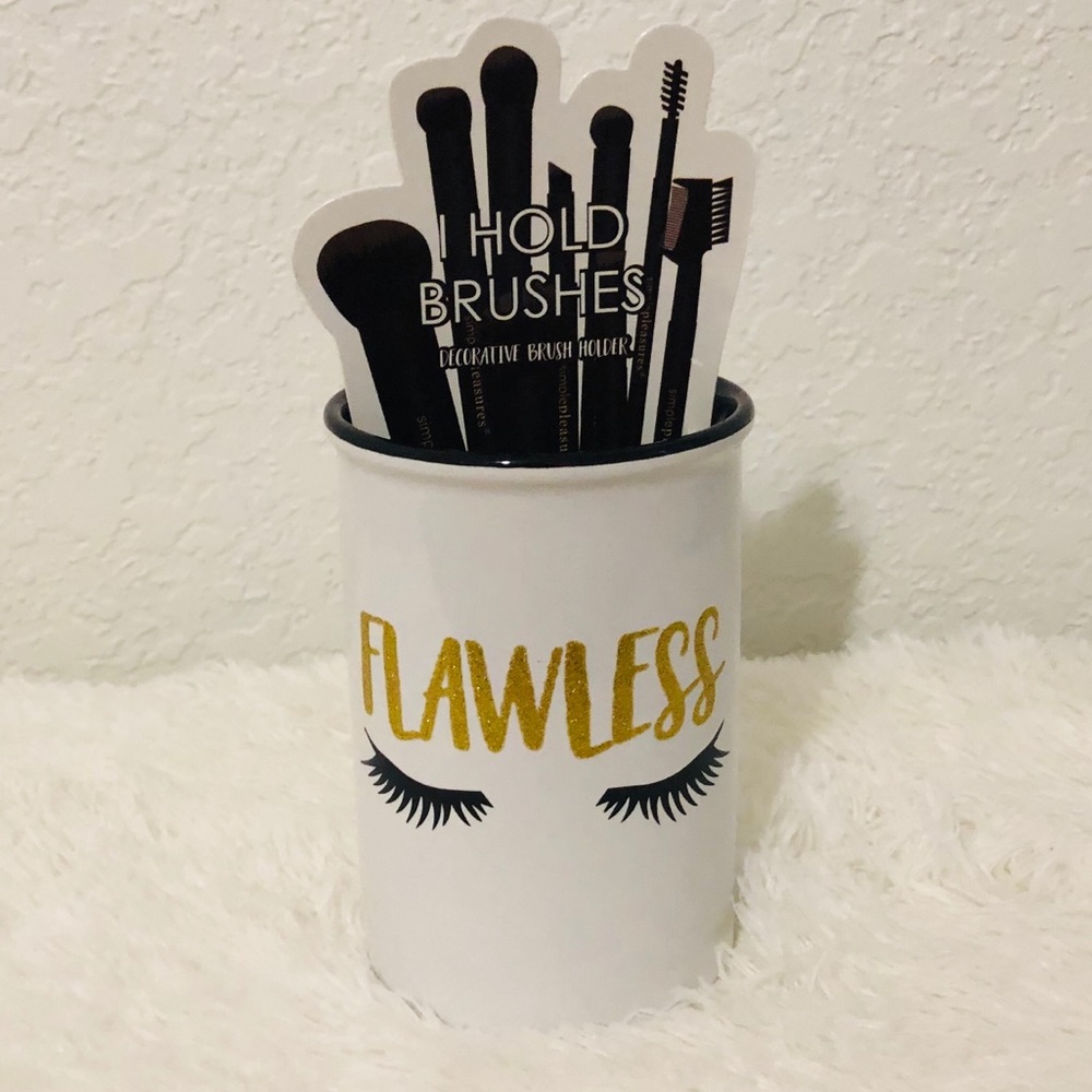 🆕 Flawless glitter & black makeup brush holder